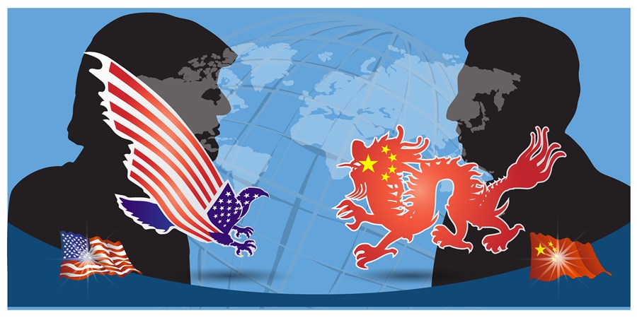 Resultado de imagem para guerra comercial China-Estados Unidos caricature