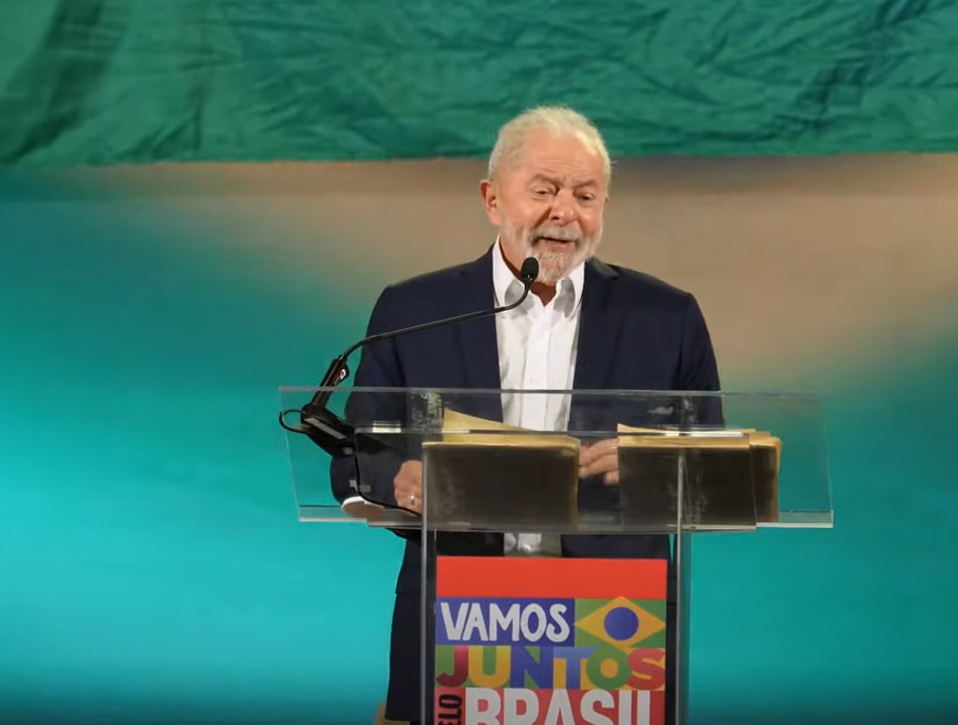 Lançamento da pré-candidatura de Lula à presidência (Crédito: PT/YouTube)