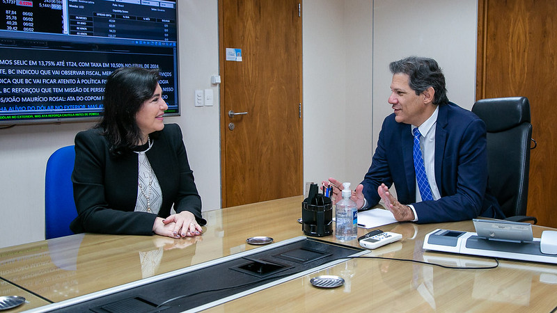 Contingenciamento deve ser menor que o esperado, diz Tebet após reunião com Haddad