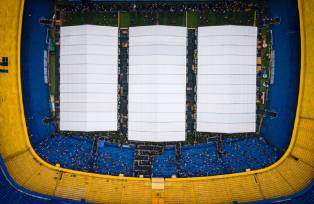 Vista aérea da Bombonera durante as eleições presidenciais no Boca Juniors, em 17 de dezembro de 2023 em Buenos Aires, Argentina (Marcelo Endelli/Getty Images)