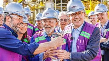 Presidente Luiz Inácio Lula da Silva (PT) participa da inauguração da nova planta industrial de etanol de segunda geração da Raízen, no Parque de Bioenergia Bonfim, em Guariba (SP) (Foto: Ricardo Stuckert/PR)