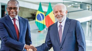 O presidente Luiz Inácio Lula da Silva (PT) recebeu o presidente do Benin, Patrice Talon, no Palácio do Planalto (Foto: Ricardo Stuckert/PR)