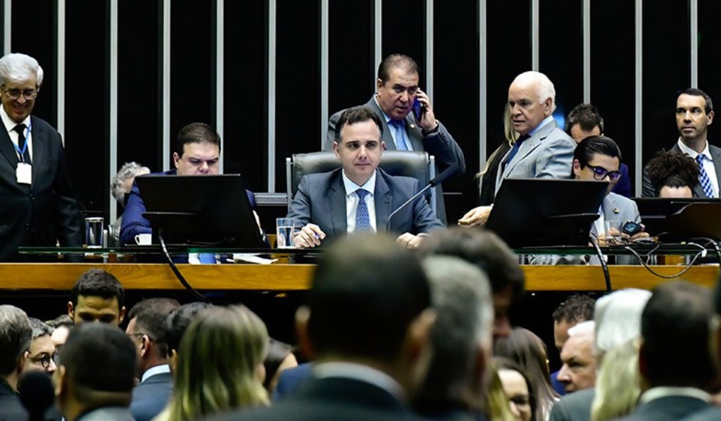 O presidente do Senado, Rodrigo Pacheco (PSD-MG), comandou a sessão que analisou vetos presidenciais (Foto: Waldemir Barreto/Agência Senado)