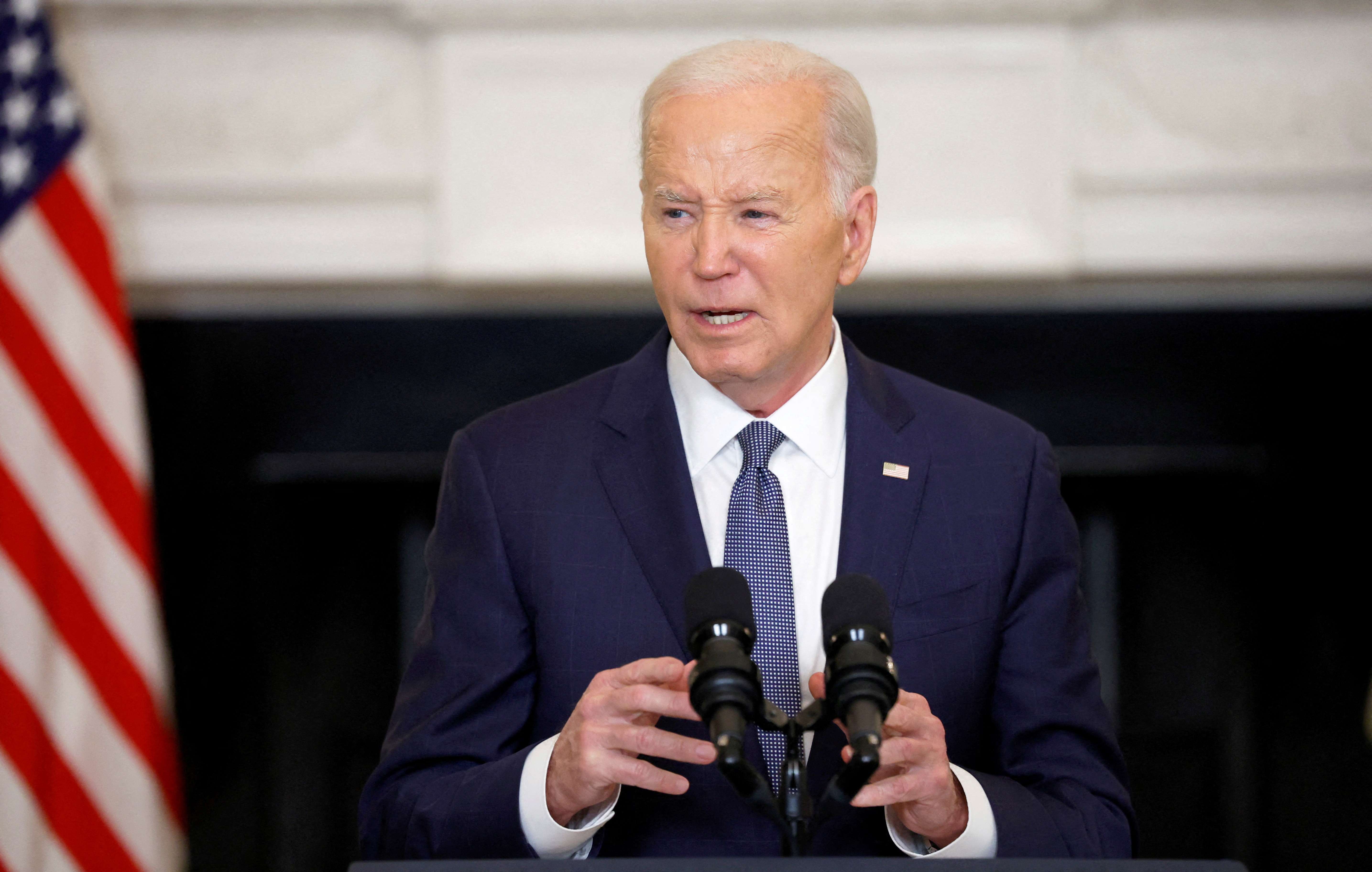 O presidente dos EUA, Joe Biden, durante pronunciamento na Casa Branca - 31/05/2024 (Foto: Evelyn Hockstein/Reuters)