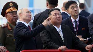 Vladimir Putin e Kim Jong Un na Rússia 13/9/2023 Sputnik/Mikhail Metzel/Kremlin via REUTERS