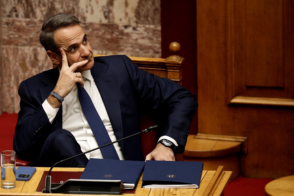 Premiê da Grécia Kyriakos Mitsotakis em Atenas 28/3/2024 REUTERS/Louiza Vradi