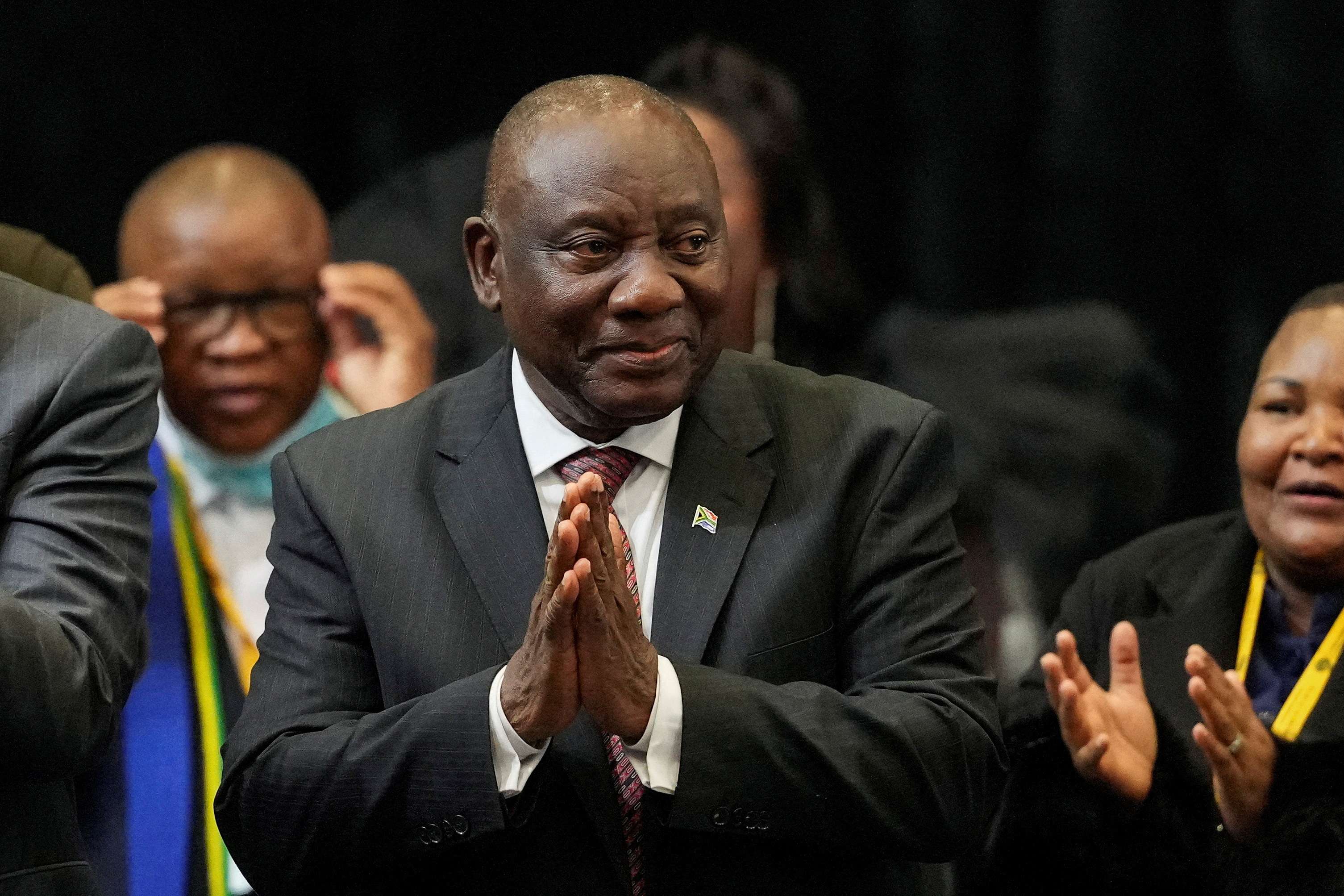 Líder do CNA, Cyril Ramaphosa, foi reeleito presidente da África do Sul - 14/06/2024 (Foto: Nic Bothma/Reuters)