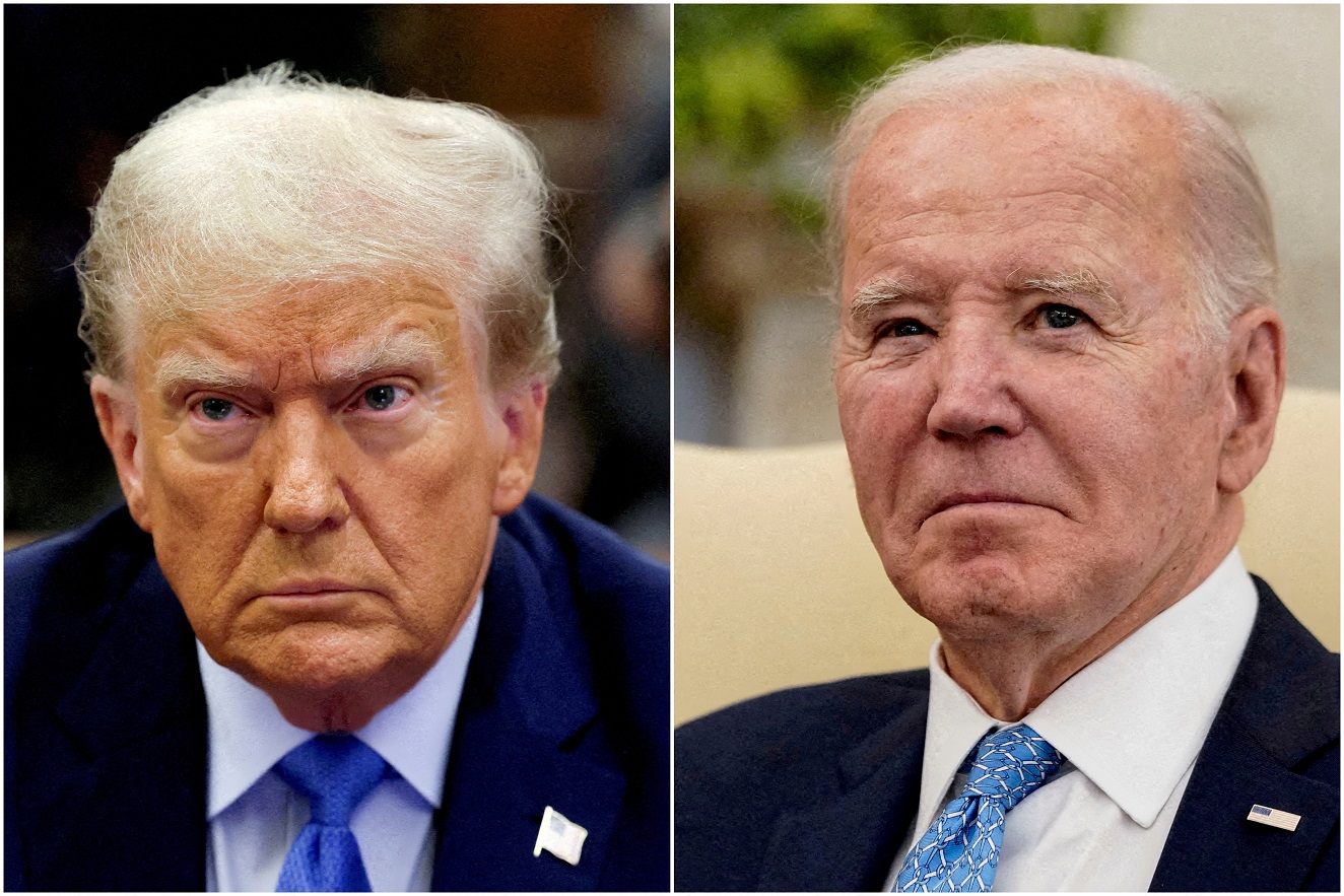 Ex-presidente dos EUA Donald Trump e o atual presidente, Joe Biden (Fotos: Brendan McDermid e Elizabeth Frantz/Reuters)