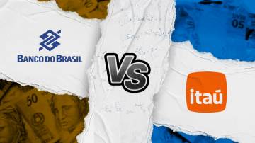 Batalha de Ações: Banco do Brasil (BBAS3) versus Itaú (ITUB4). Arte: Léo Albertino/InfoMoney