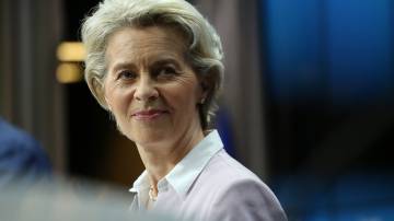 Ursula von der Leyen, presidente da Comissão Europeia, em uma coletiva de imprensa no primeiro dia da cúpula de líderes da União Europeia (UE) na sede do Conselho Europeu em Bruxelas, Bélgica, na quinta-feira, 23 de junho de 2022 (Bloomberg)