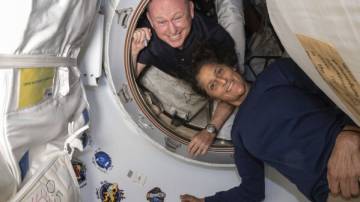 Suni Williams e Butch Wilmore na Estação Espacial Internacional (Divulgação/Nasa)