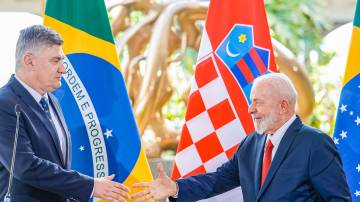 O presidente Luiz Inácio Lula da Silva (PT) recebe a visita do presidente da Croácia, Zoran Milanović (Foto: Ricardo Stuckert/PR)