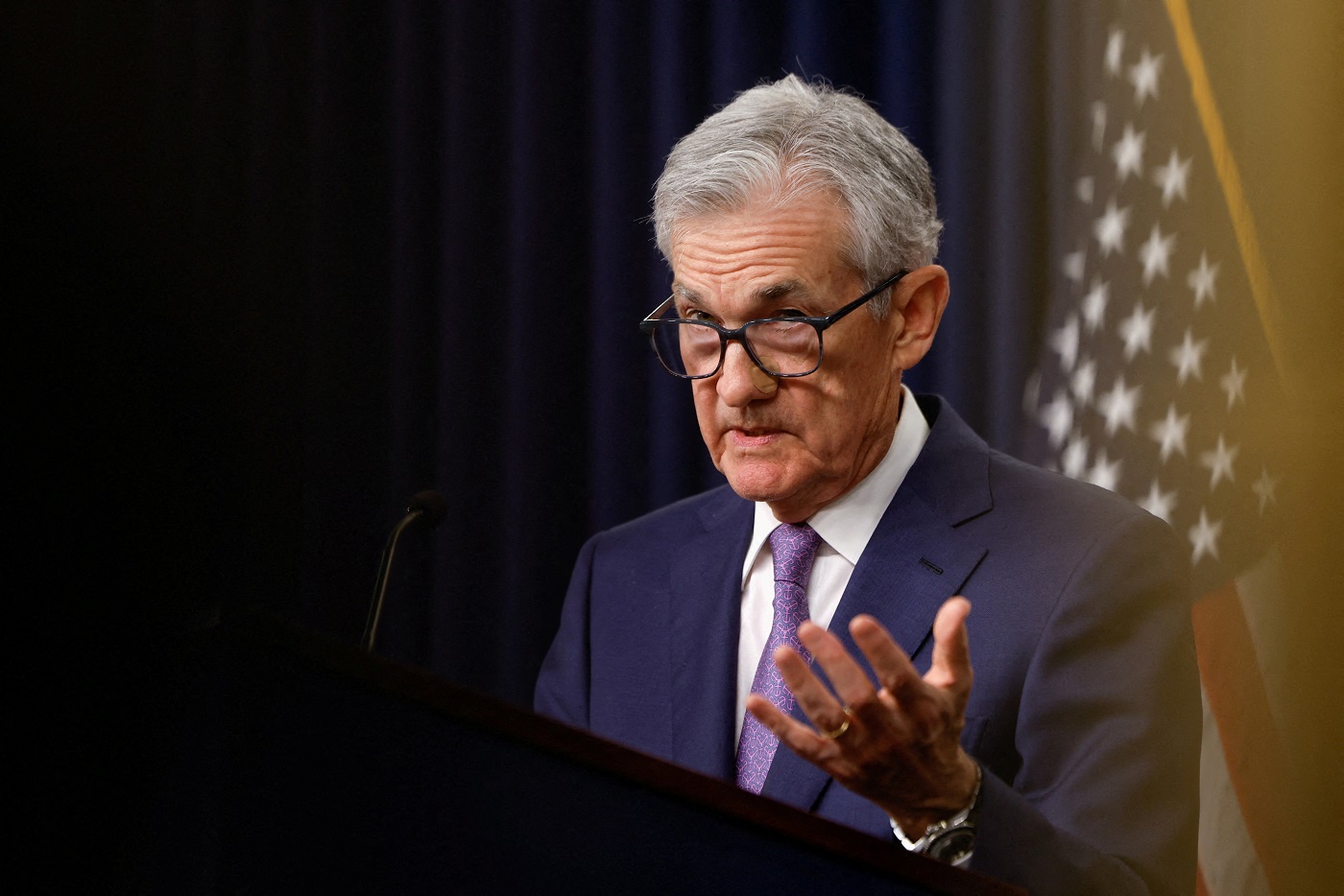 Chair do Fed, Jerome Powell
12/06/2024
REUTERS/Evelyn Hockstein