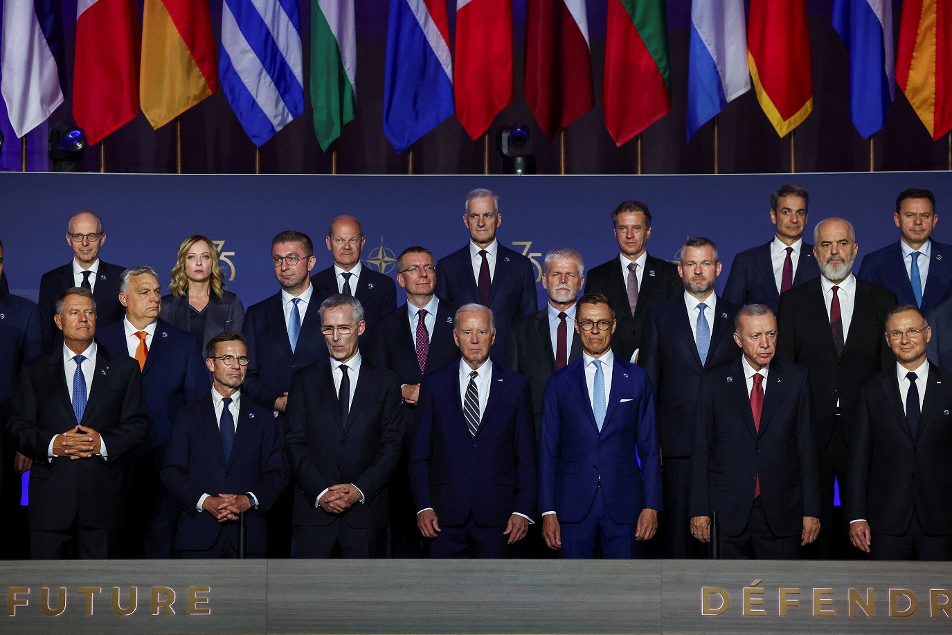 Chefes de estado posam em evento da Otan para comemorar o 75º aniversário da aliança, em Washington, EUA, em 9 de julho de 2024. REUTERS/Yves Herman