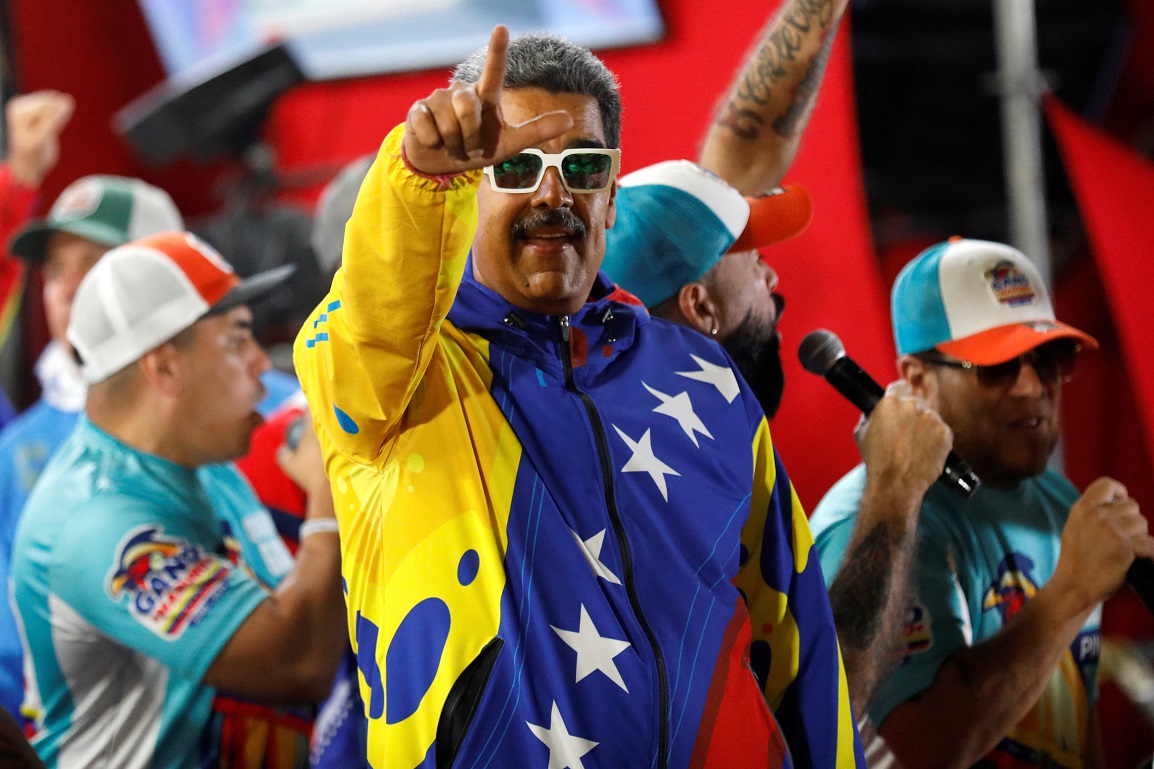 O presidente da Venezuela, Nicolás Maduro, celebra após a eleição presidencial em Caracas, na Venezuela - 29/07/2024  (Foto: Fausto Torrealba/Reuters)