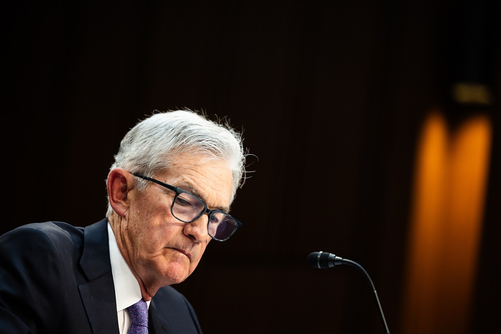 Jerome Powell, presidente do Federal Reserve dos EUA, durante uma audiência do Comitê Bancário, Habitacional e de Assuntos Urbanos do Senado em Washington, DC, EUA, na terça-feira, 9 de julho de 2024 (Tierney L. Cross/Bloomberg)