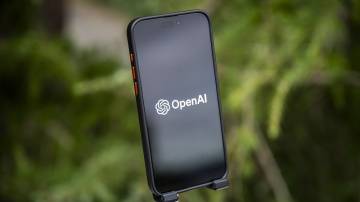 Logotipo da Open AI em um smartphone (David Paul Morris/Bloomberg)