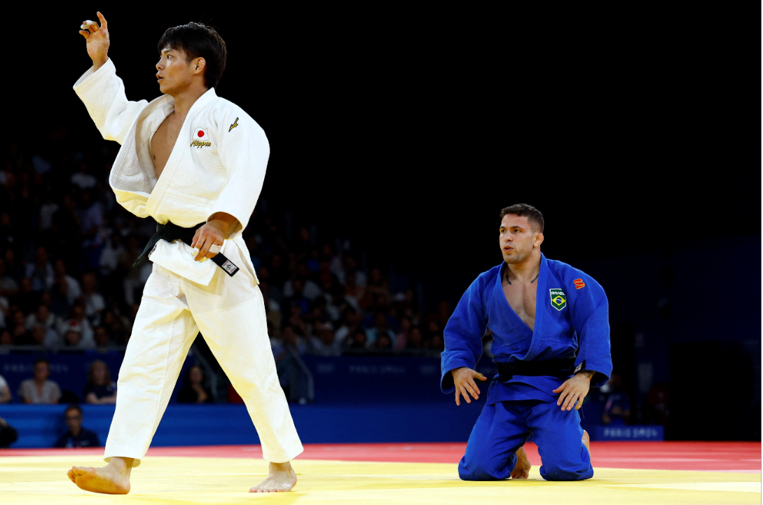 Hifumi Abe do Japão durante luta contra Willian Lima do Brasil (Foto:  REUTERS/Kim Kyung-Hoon)