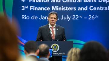 Fernando Haddad (PT), ministro da Fazenda, durante reunião do G20 no Rio de Janeiro (RJ)(Foto: Diogo Zacarias/MF)