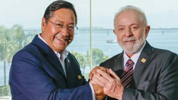 Luis Arce, presidente da Bolívia, e Luiz Inácio Lula da Silva (PT), presidente do Brasil (Foto: Ricardo Stuckert/PR)