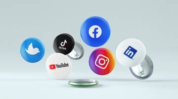 Vários logos de redes sociais