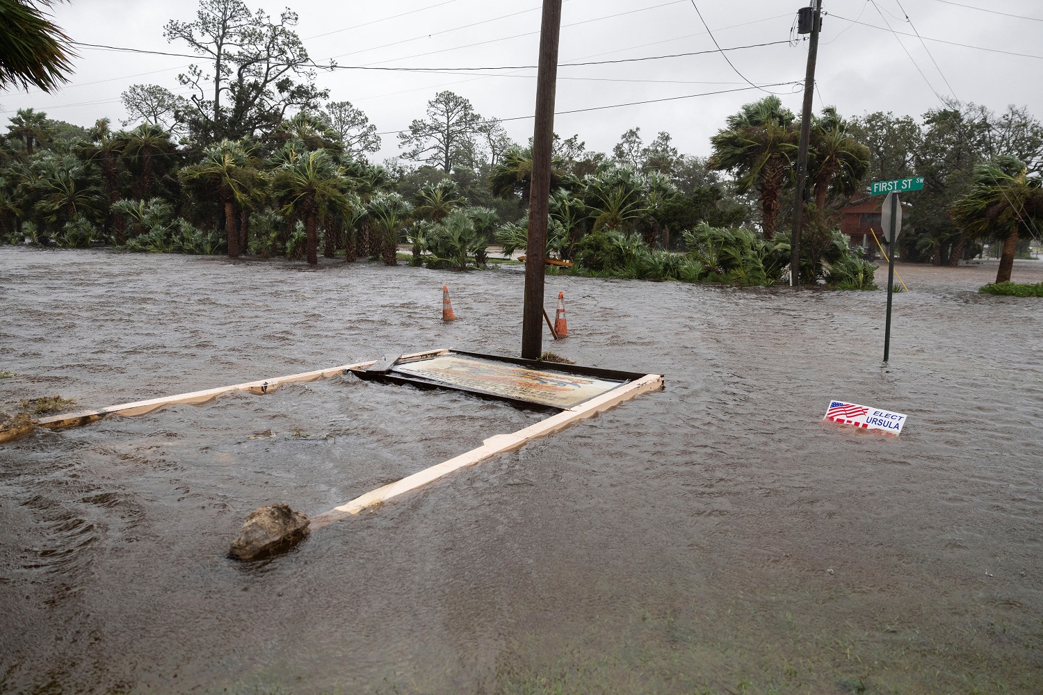 Devastação deixada pela passagem do furacão Debby no Estado norte-americano da Flórida
05/08/2024 REUTERS/Ricardo Arduengo