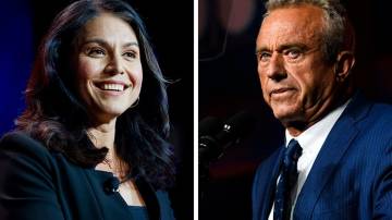 Tulsi Gabbard e Robert F. Kennedy Jr. (Eva Marie Uzcategui, Liam Kennedy/Bloomberg)