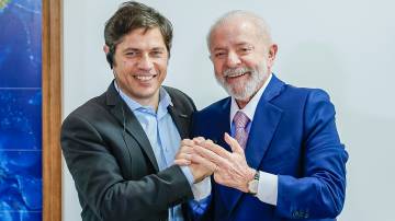 O presidente Luiz Inácio Lula da Silva (PT), durante reunião com o governador da província de Buenos Aires, Axel Kicillof, no Palácio do Planalto (Foto: Ricardo Stuckert/PR)