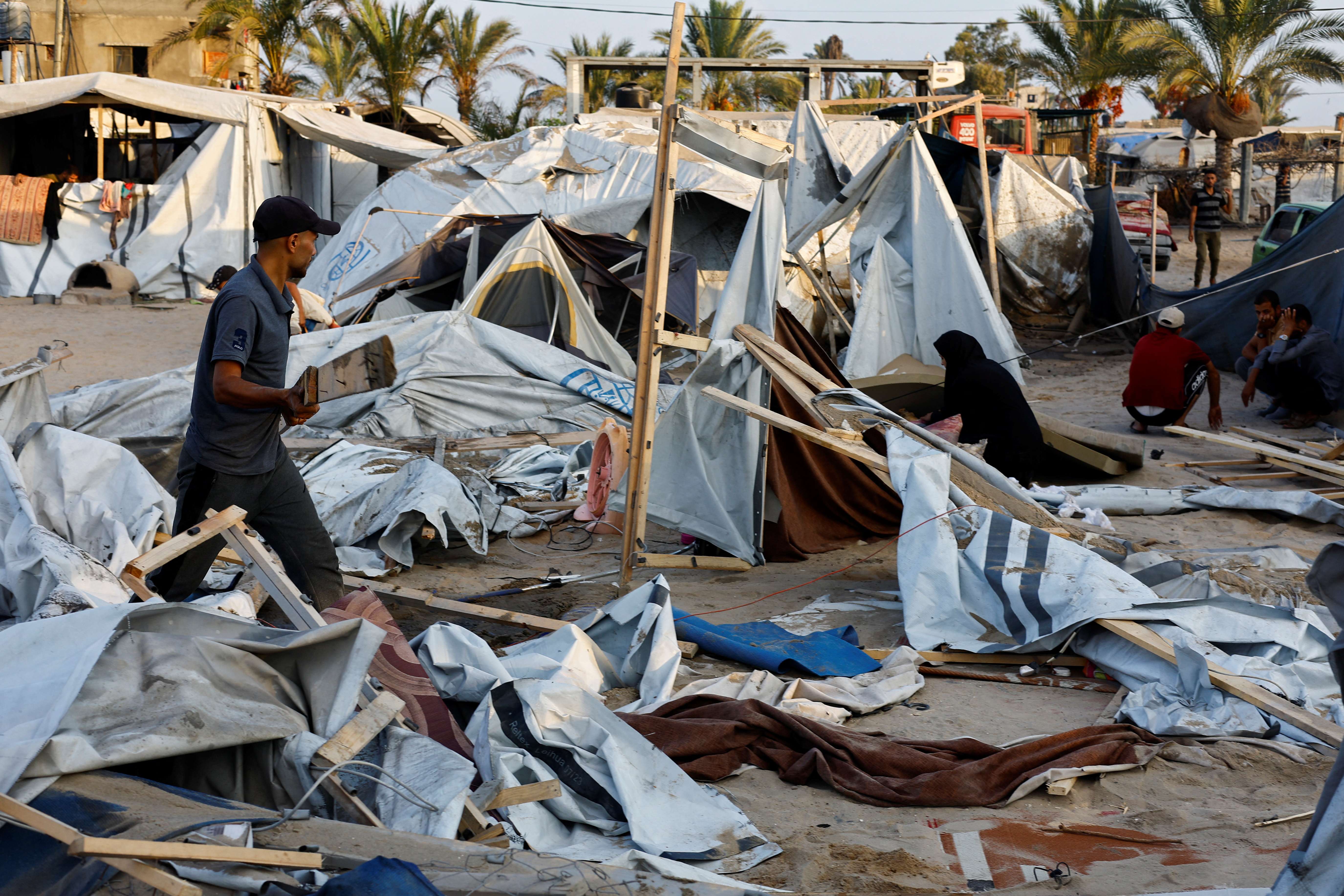 Ataque israelense na área de Al-Mawasi, em Khan Younis, sul de Gaza  - 10/9/2024 (Foto: Mohammed Salem/Reuters)