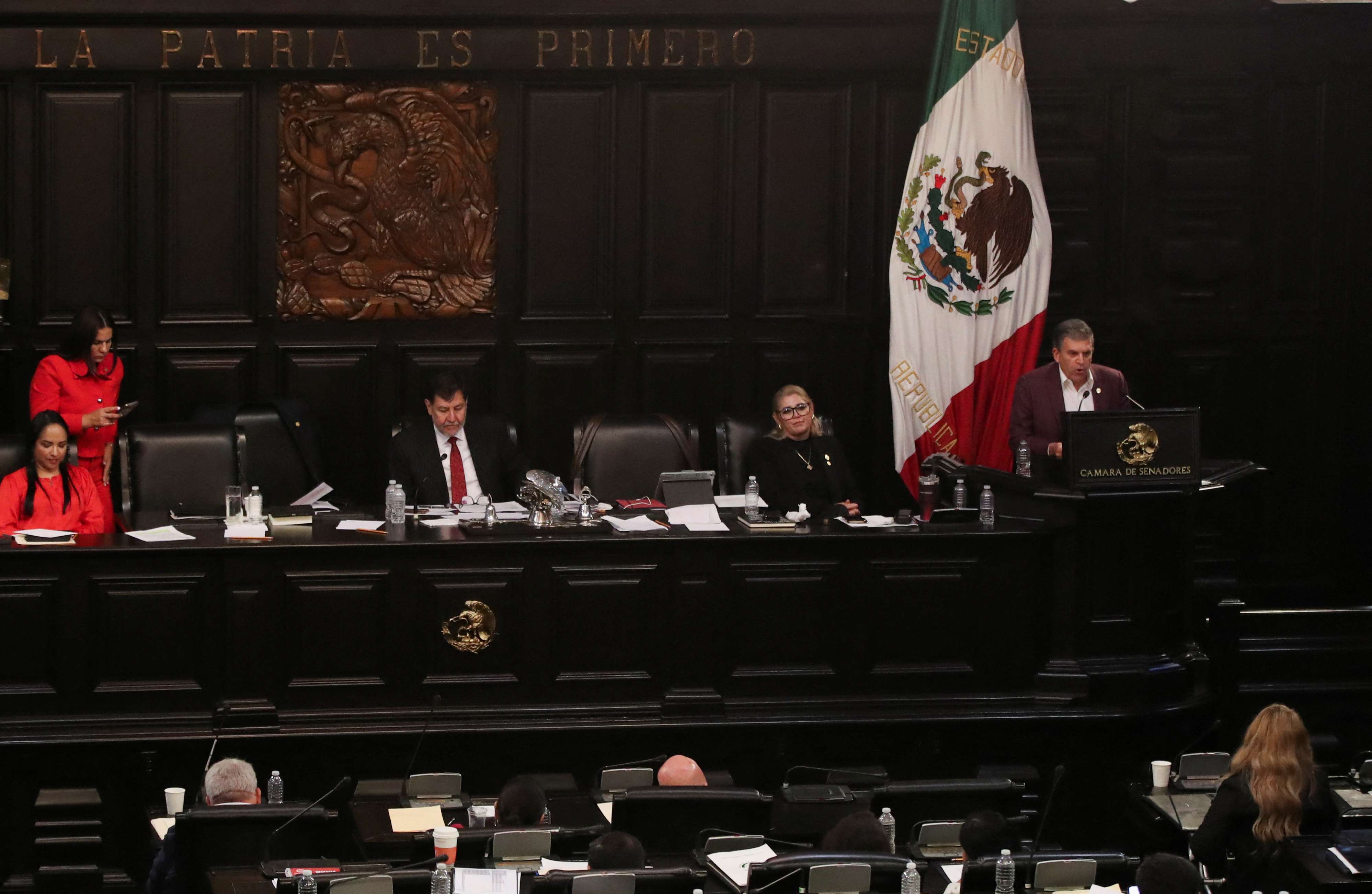 Sessão do Senado do México que aprovou uma reforma judicial no país - 11/09/2024 (Foto: Henry Romero/Reuters)