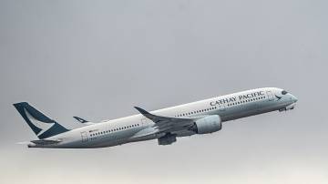 Um avião Airbus A350 operado pela Cathay Pacific (Bloomberg)