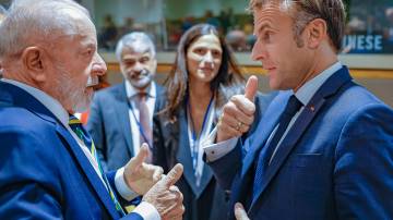 Luiz Inácio Lula da Silva e o presidente da França, Emmanuel Macron (Foto: Ricardo Stuckert/PR)