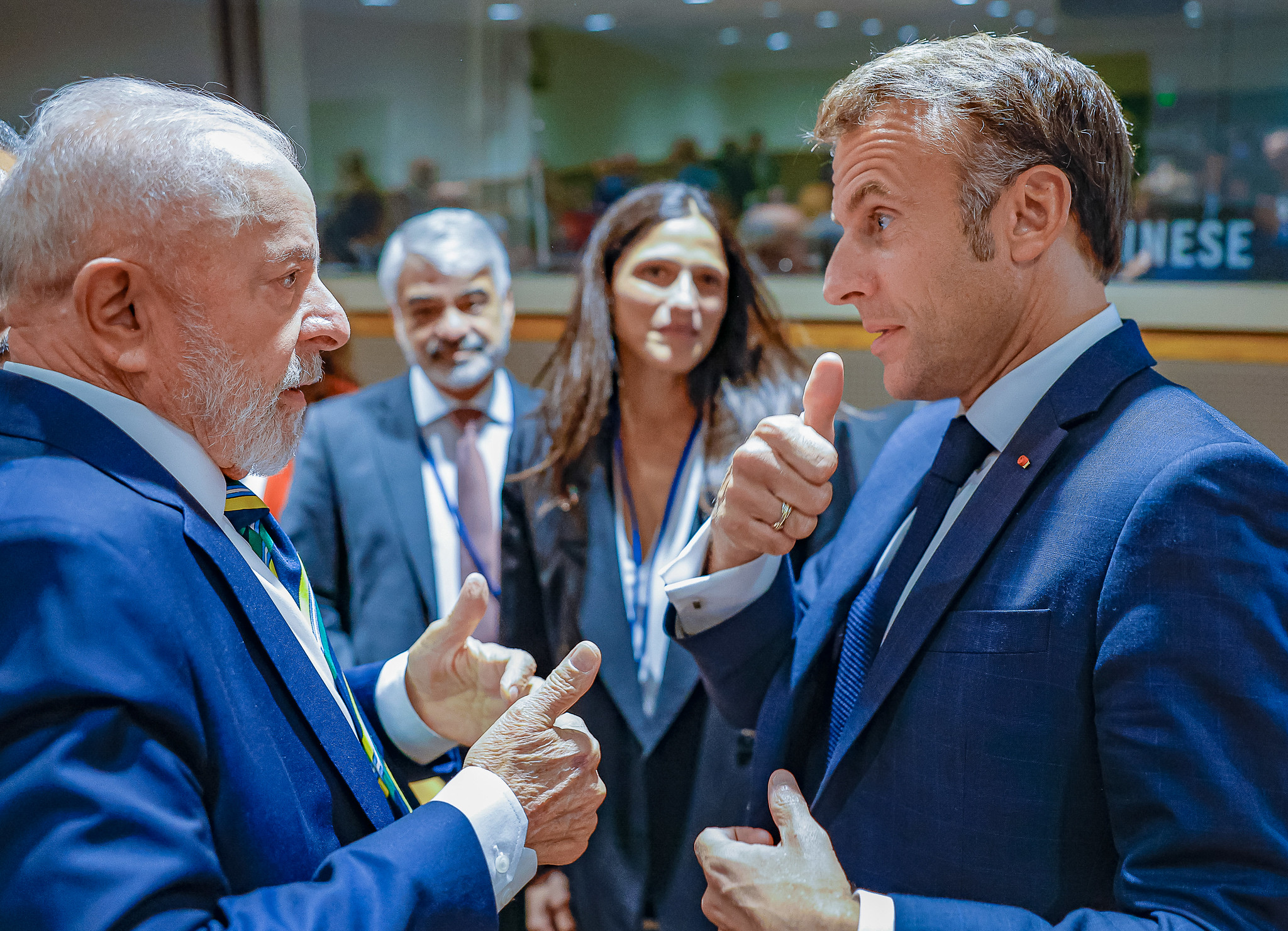 Luiz Inácio Lula da Silva e o presidente da França, Emmanuel Macron (Foto: Ricardo Stuckert/PR)