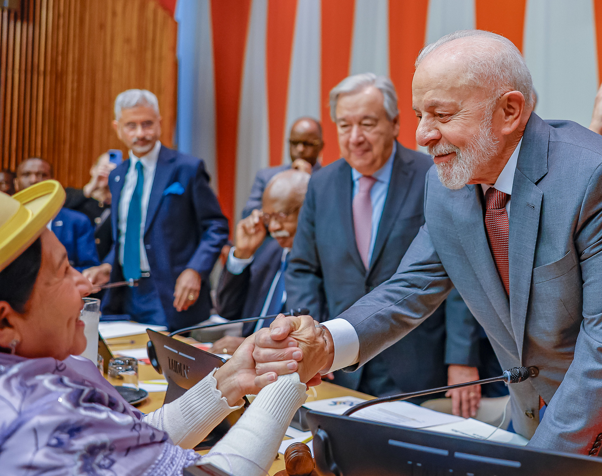 O presidente Luiz Inácio Lula da Silva (PT), durante sessão de abertura da Reunião Ministerial do G20, na sede das Nações Unidas, em Nova York (EUA) (Foto: Ricardo Stuckert/PR)