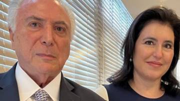 O ex-presidente Michel Temer (MDB) e a ministra do Planejamento e Orçamento, Simone Tebet (MDB) (Foto: Reprodução/Instagram)