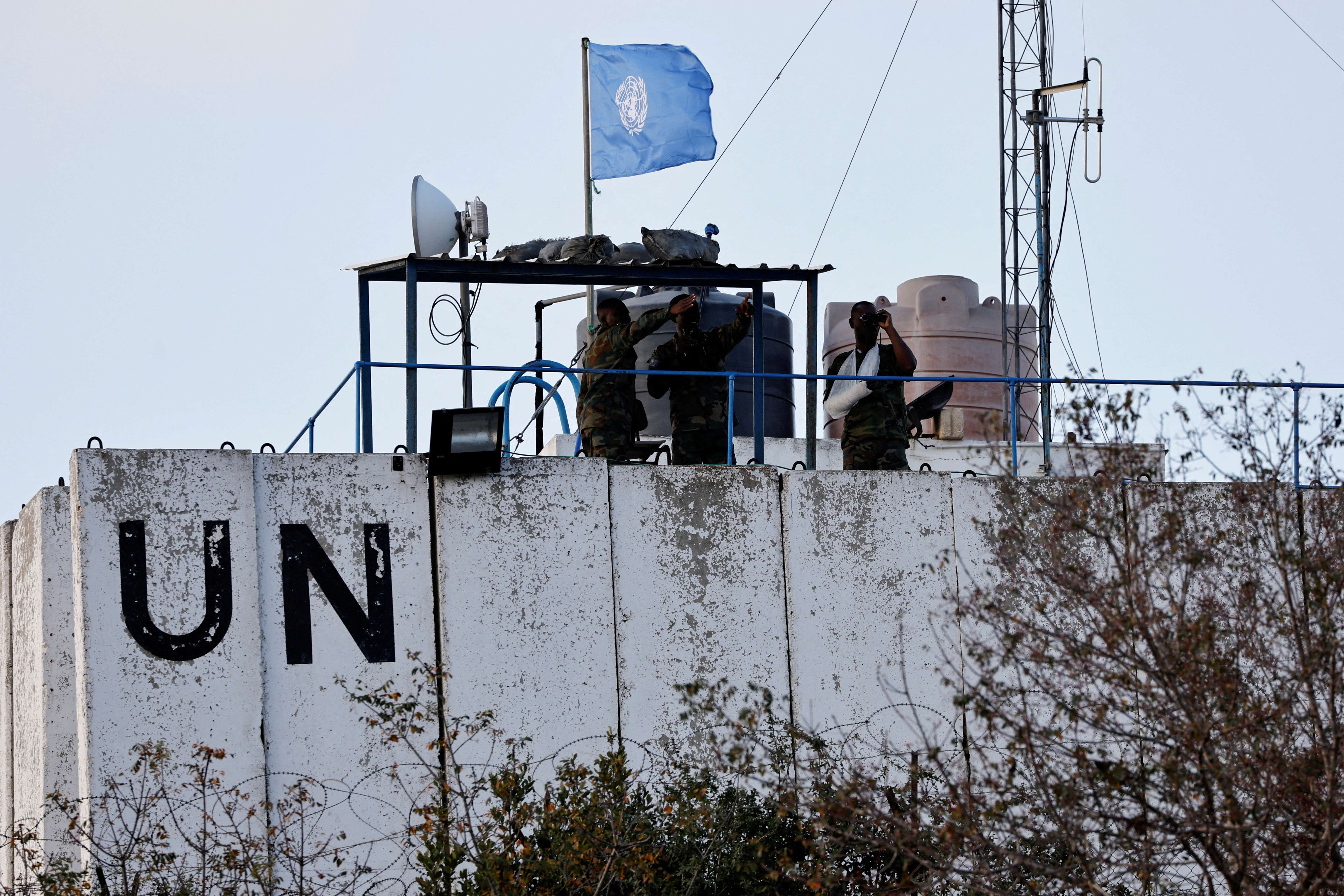 Missão de paz da ONU na fronteira entre Líbano e Israel (Foto: Thaier Al-Sudani/Reuters)