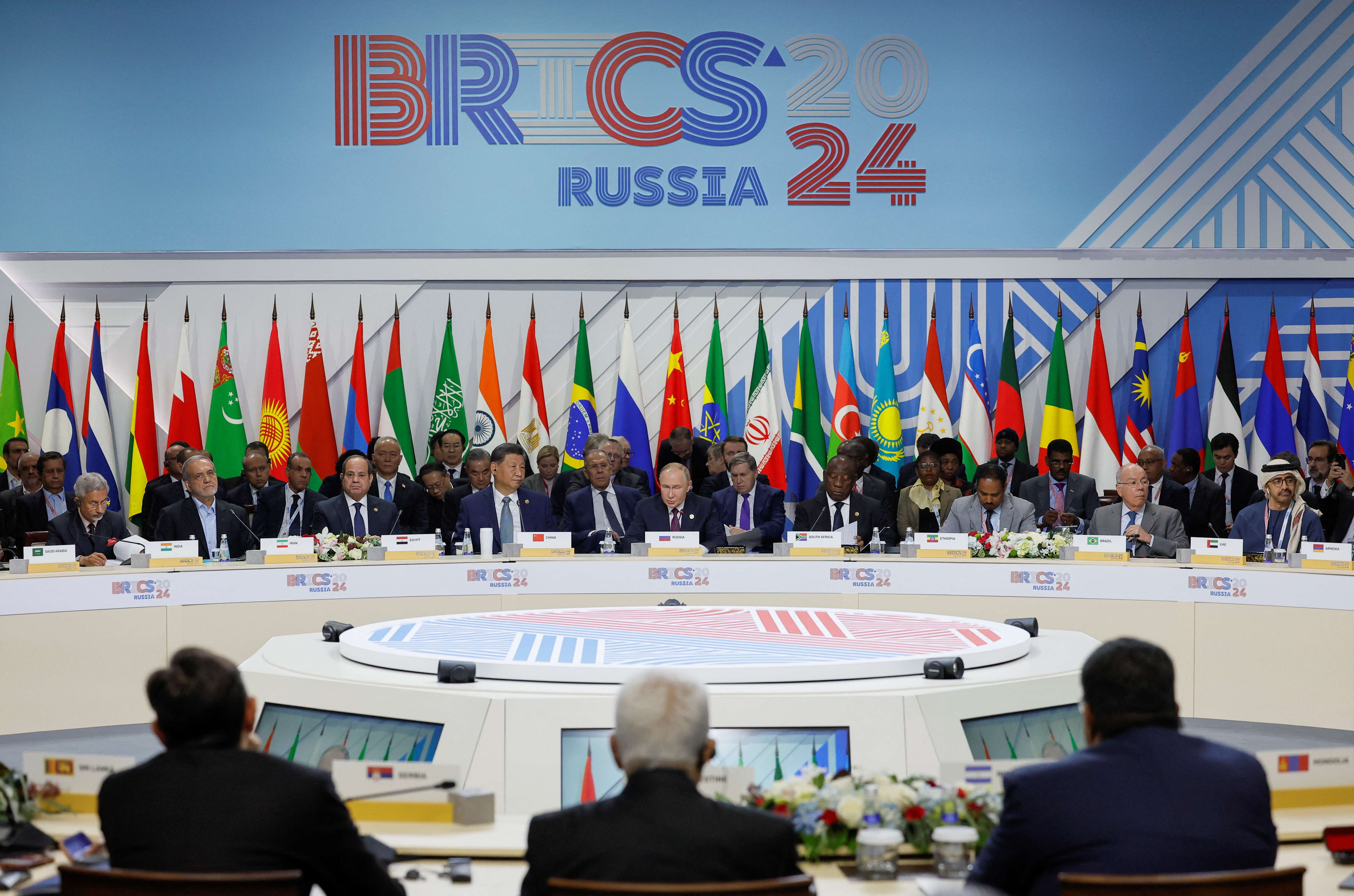 16ª cúpula do BRICS em Kazan, na Rússia -  24/10/2024 (Foto: Maxim Shemetov/Pool via Reuters)