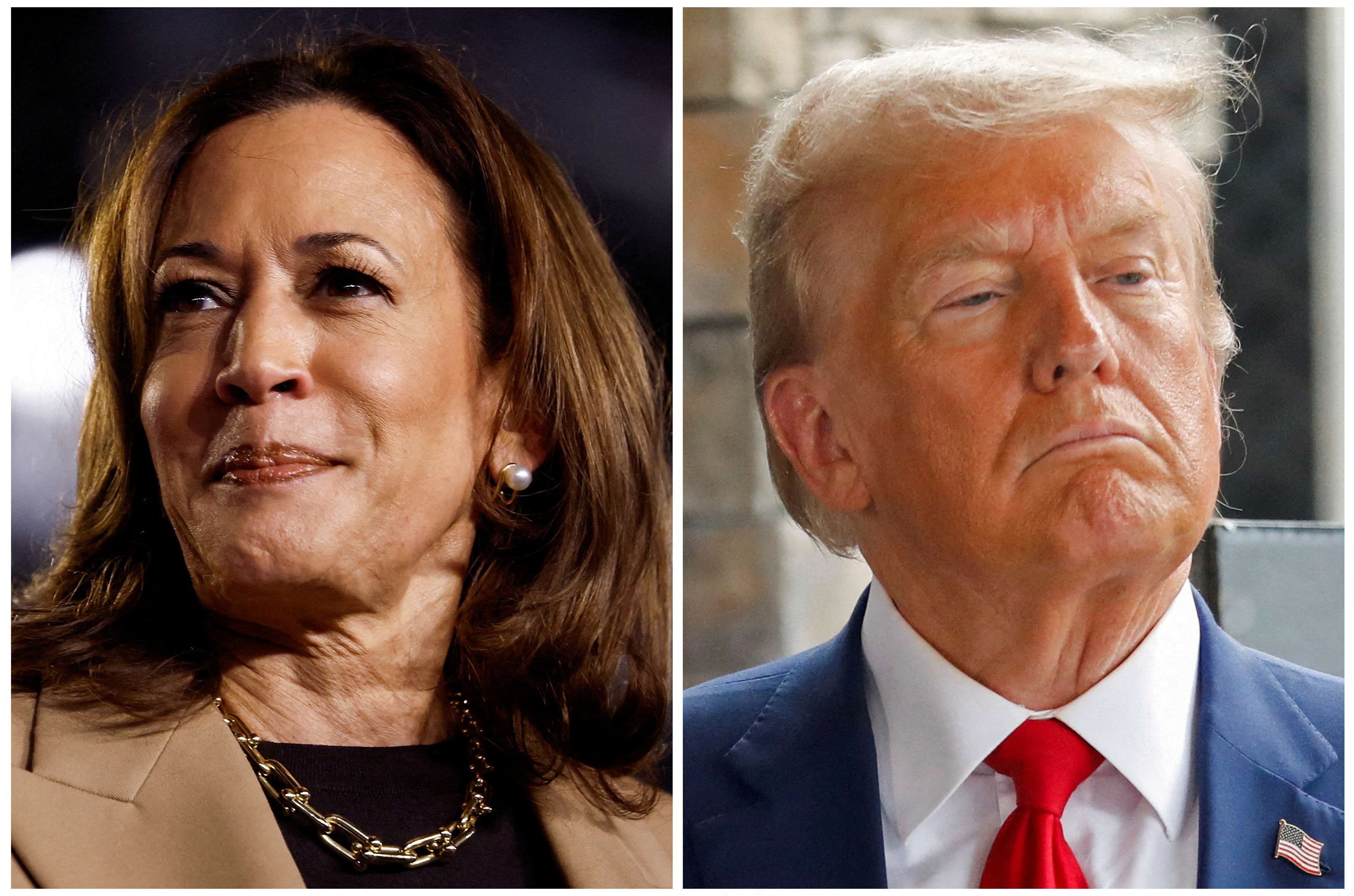 Kamala Harris e Donald Trump (Foto: Evelyn Hockstein e Octavio Jones/Reuters)