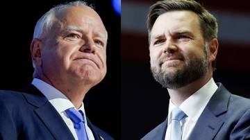 Tim Walz e JD Vance (Al Drago/Bloomberg e Anna Moneymaker/Getty Images)