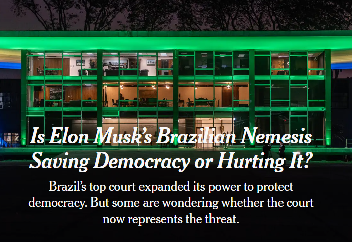 O New York Times pergunta: o STF está salvando ou ameaçando a democracia no Brasil?