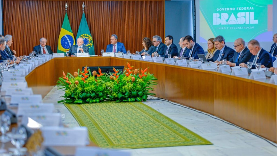 O presidente Luiz Inácio Lula da Silva (PT) em reunião com governadores no Palácio do Planalto (Foto: Ricardo Stuckert/PR)