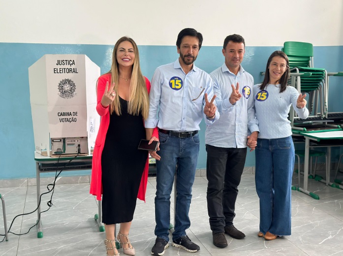 O prefeito Ricardo Nunes (MDB) vota em São Paulo (SP) (Foto: Divulgação)