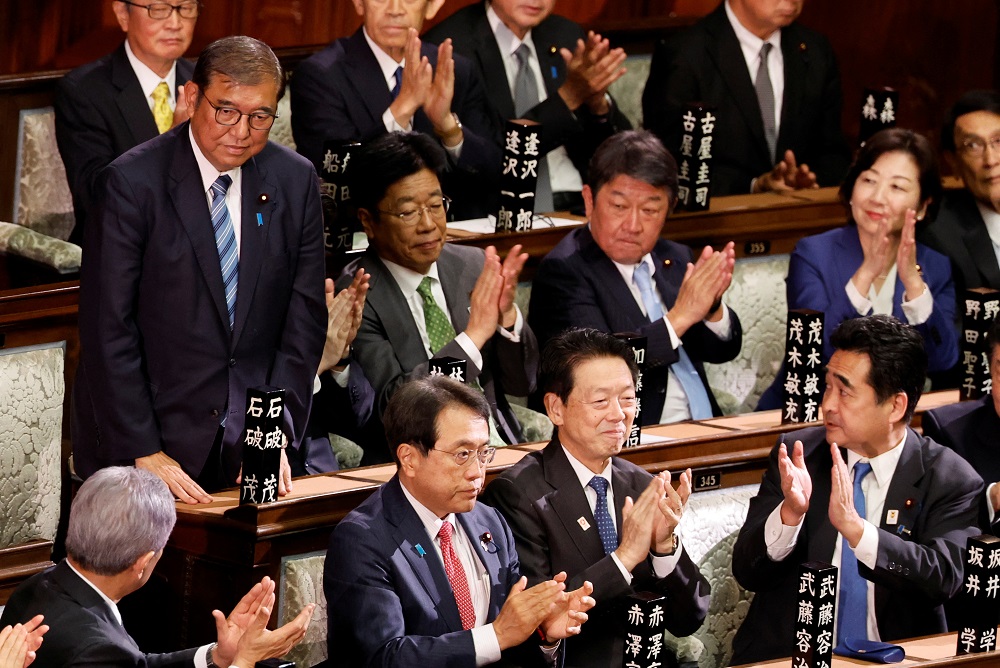 Premiê japonês Shigeru Ishiba após votação no Parlamento
 11/11/2024    REUTERS/Kim Kyung-Hoon