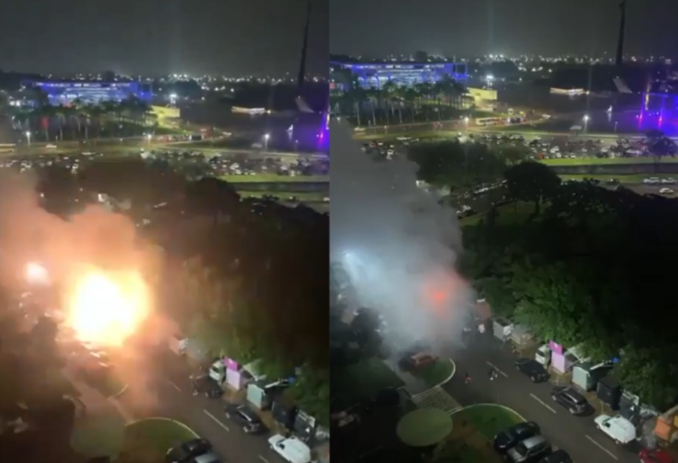 Explosões na Praça dos Três Poderes, em Brasília (DF) (Foto: Reprodução/X)