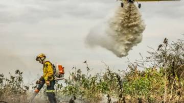 Combate aos incêndios no Pantanal (Foto: Marcelo Camargo/Agência Brasil)