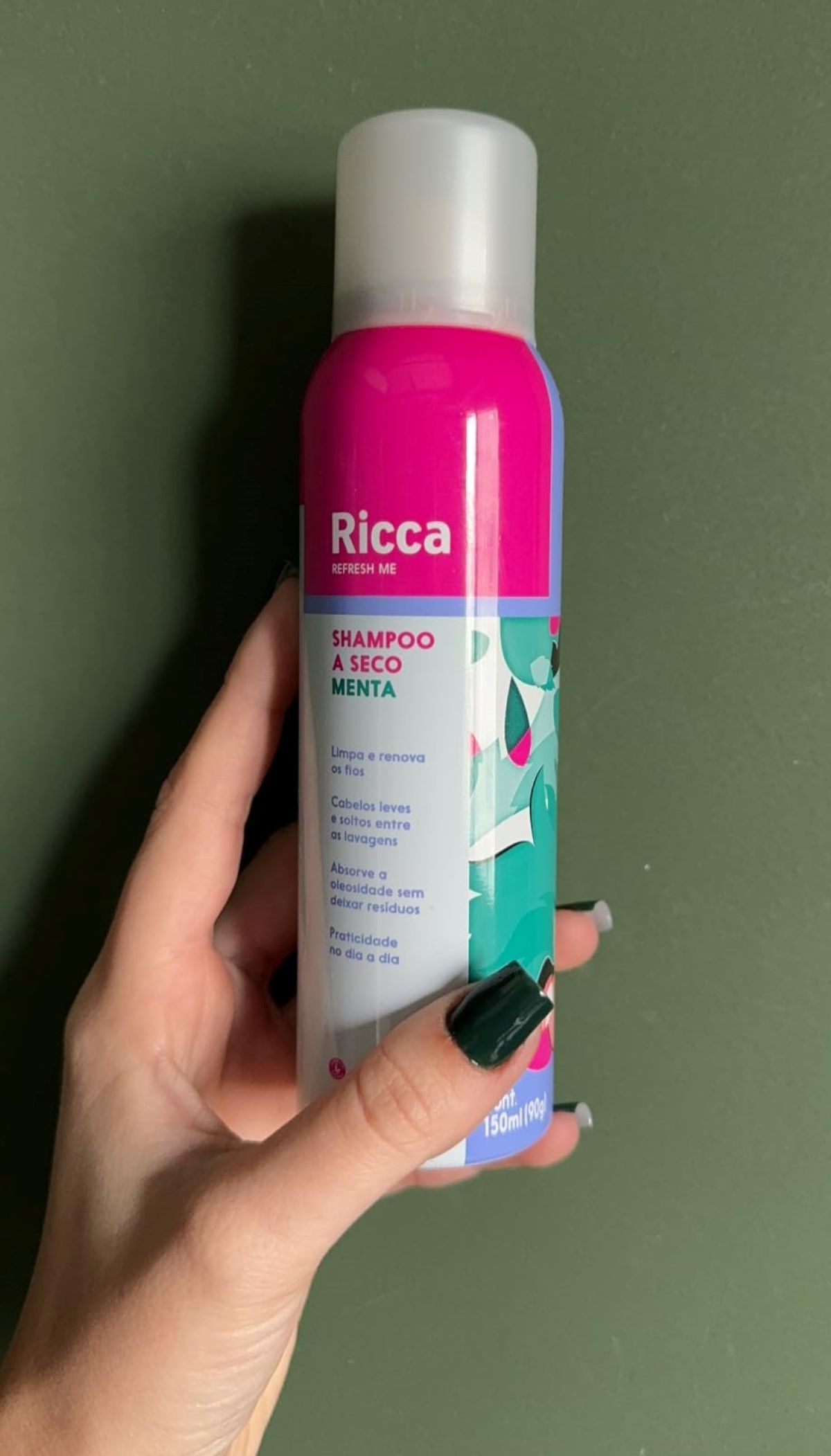 Shampoo a seco menta - Ricca 150ml/ Reprodução Amazon