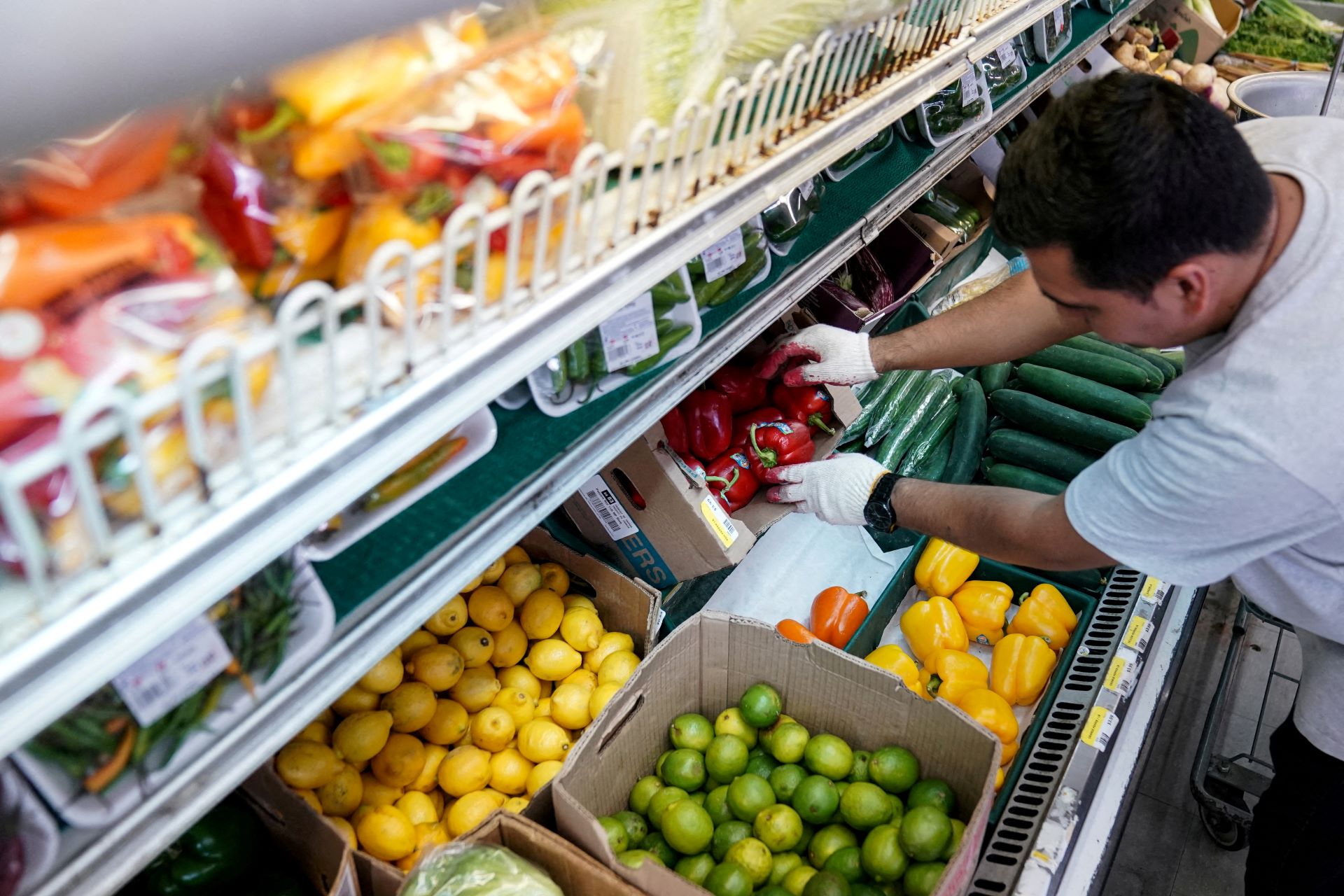 Supermercado em Washington, nos EUA (Foto: Sarah Silbiger/Reuters)