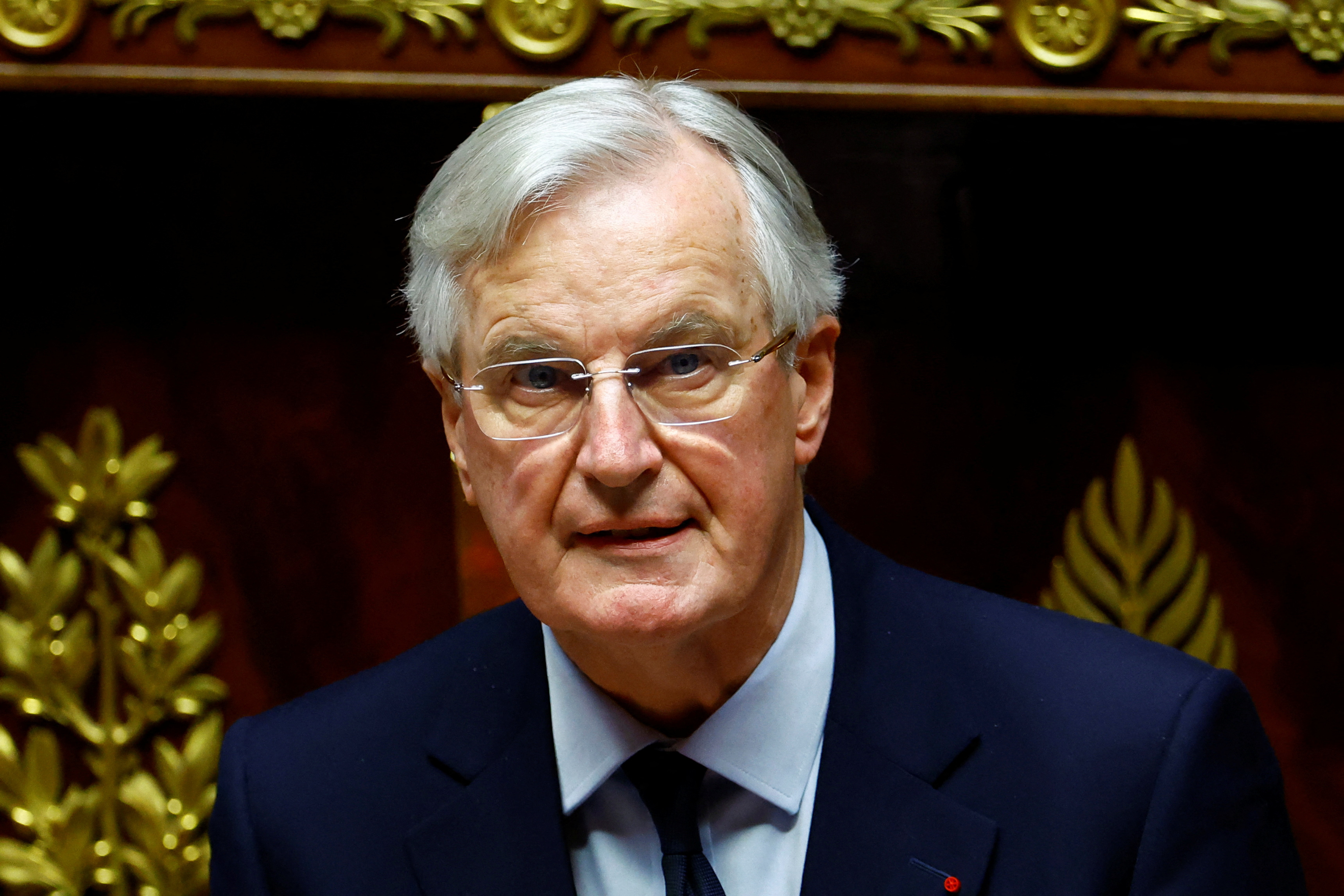 Primeiro-ministro da França, Michel Barnier, discursa durante sessão de debates no Parlamento, em Paris
02/12/2024 REUTERS/Sarah Meyssonnier