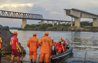 Queda de ponte entre Tocantins e o Maranhão (Foto: Corpo de Bombeiros/Tocantins)