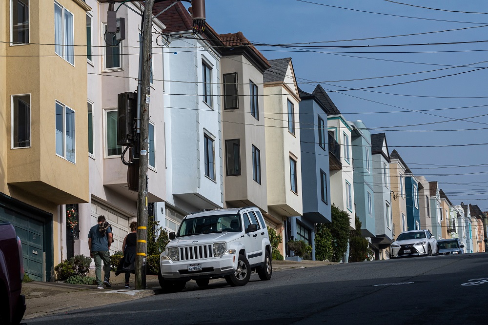 Casas em bairro residencial em São Francisco, EUA, em 27 de dezembro de 2024 (David Paul Morris/Bloomberg)